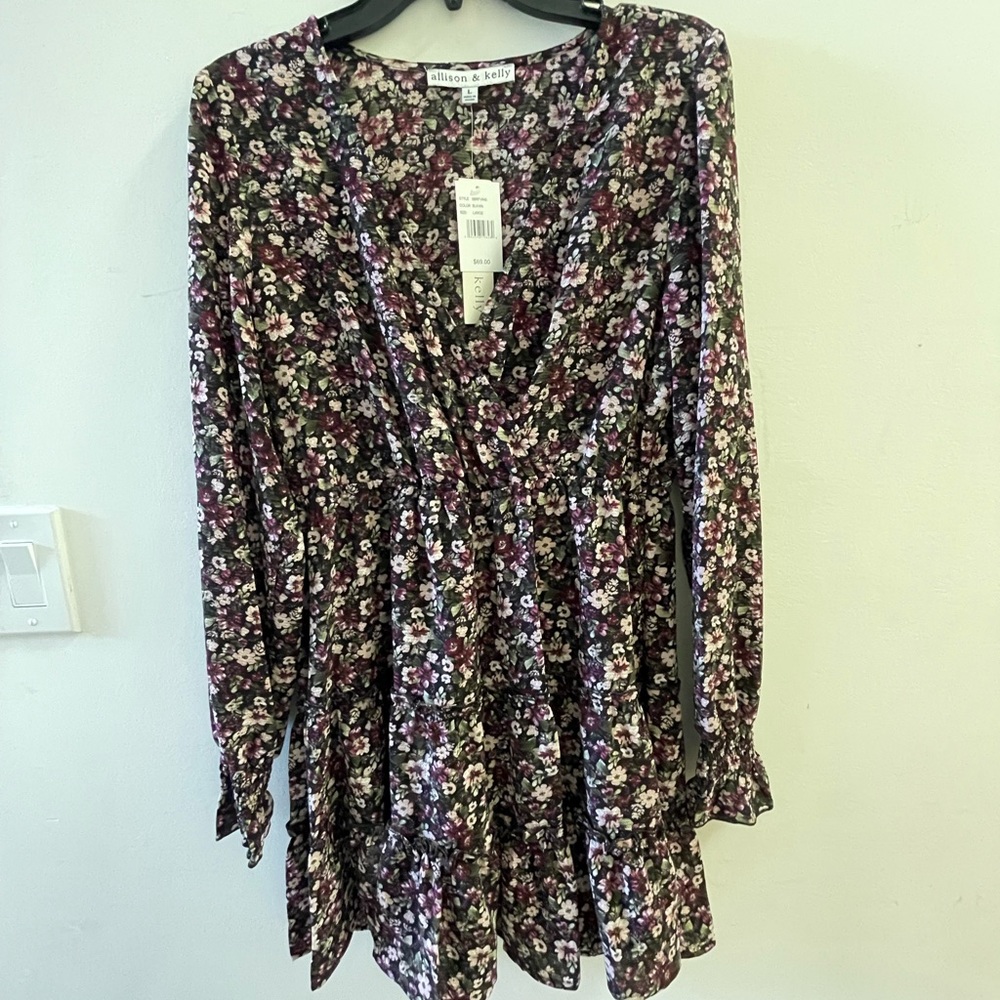 Floral long sleeve dress